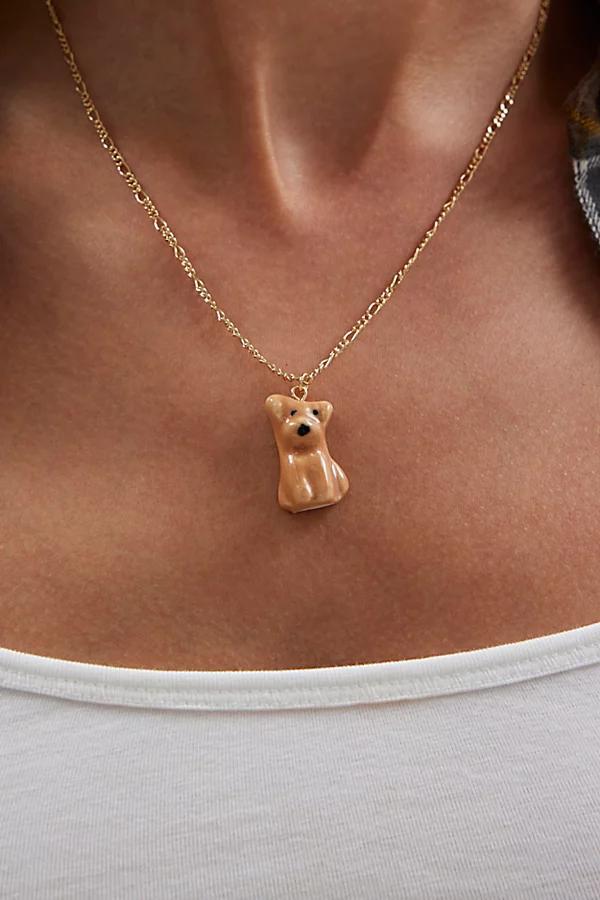 Doggy Ceramic Charm Necklace Womens at Urban Outfitters Product Image