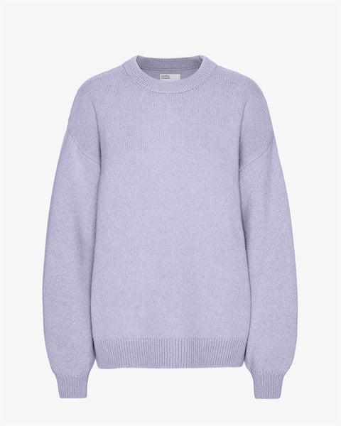 Oversized Merino Wool Crew - Soft Lavender Product Image