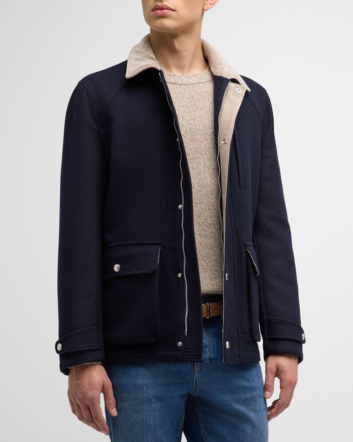 Mens Wool Blend Car Coat Product Image