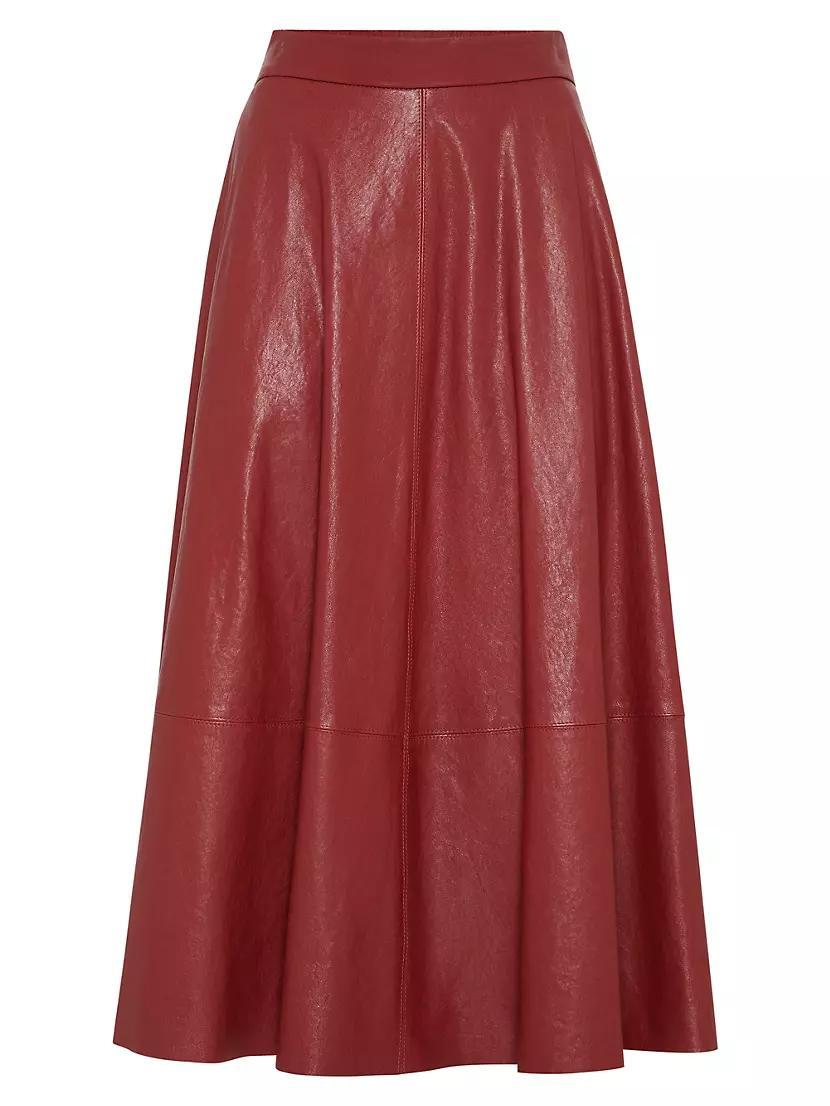 Natural Leather Midi Circle Skirt product image