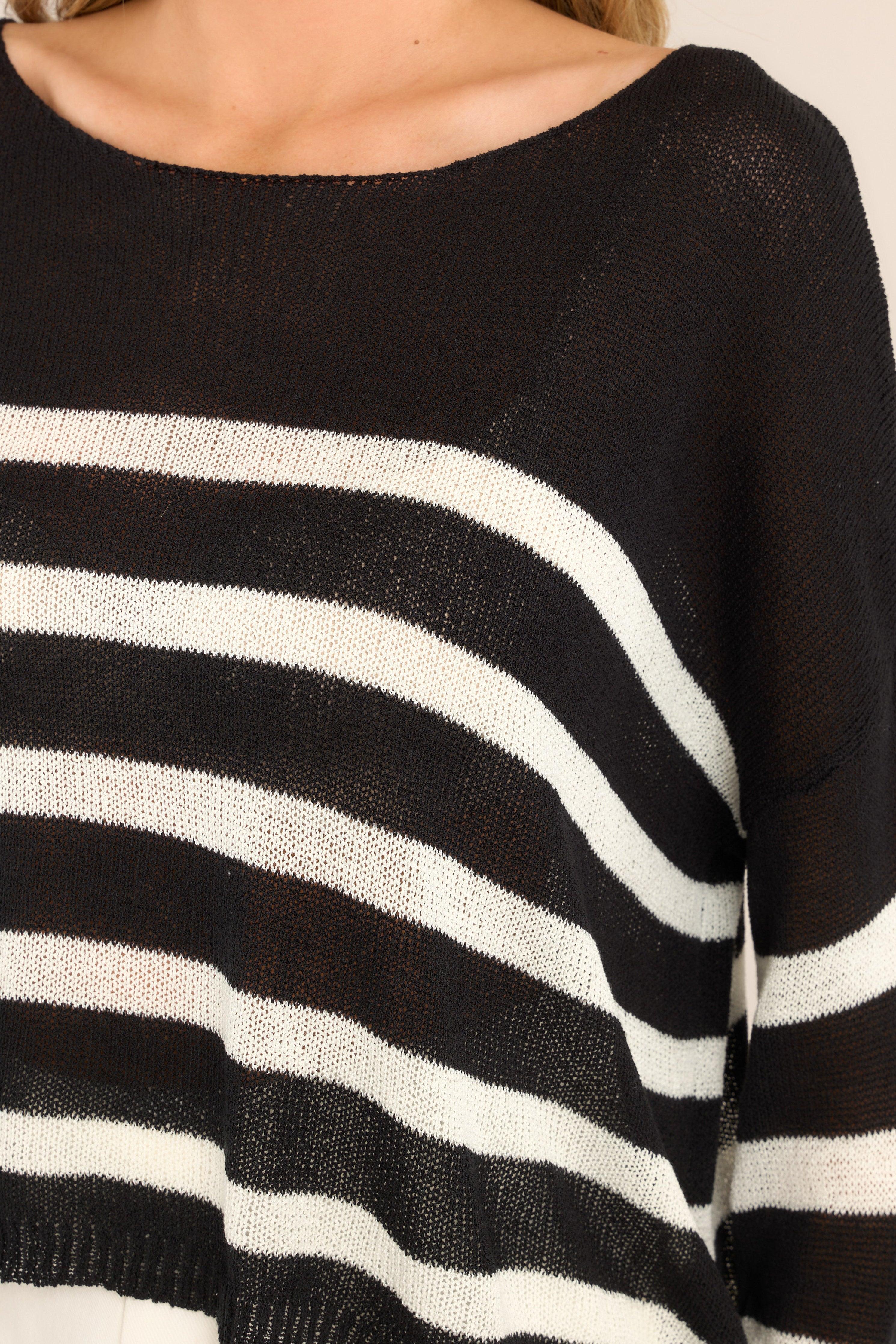 Burned Bridges Black Striped Sweater Product Image