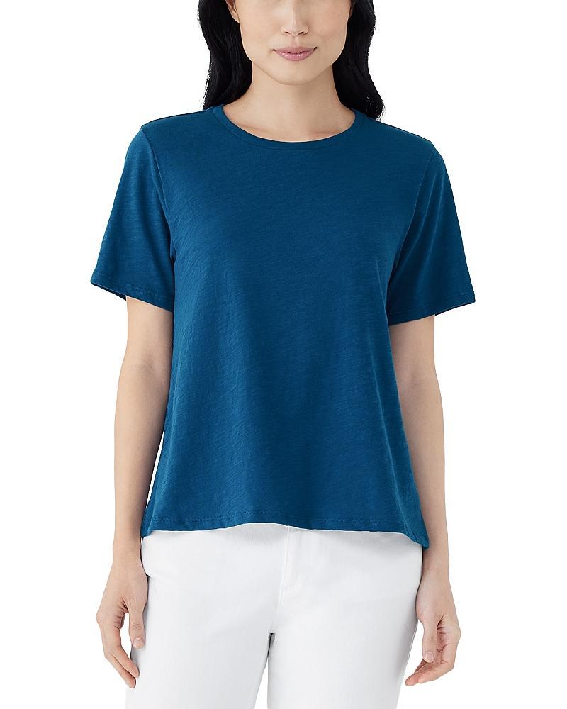 Eileen Fisher Crew Neck Tee (Seastar) Women's Clothing Product Image