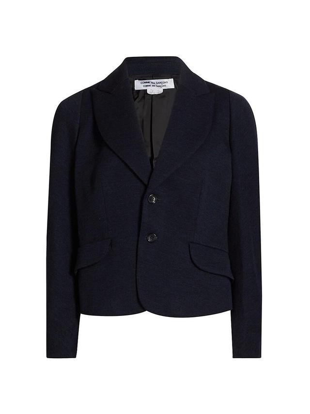 Womens Wool Single-Breasted Blazer Product Image