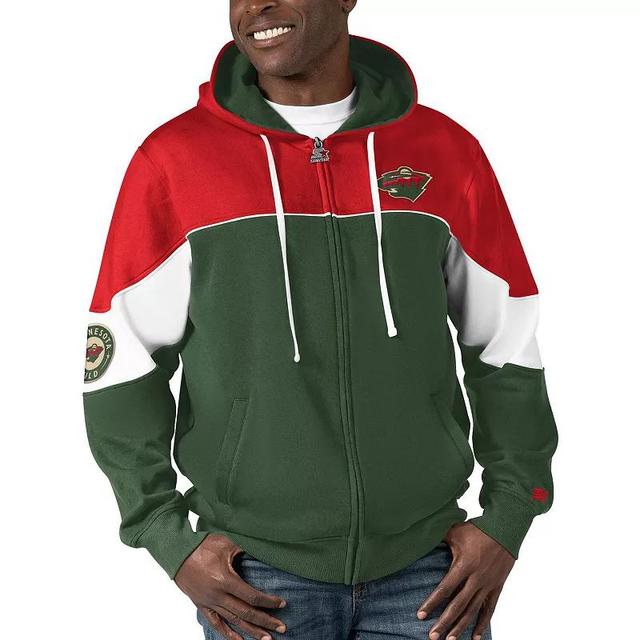 Mens Starter /Red Minnesota Wild Power Forward Full-Zip Hoodie Product Image