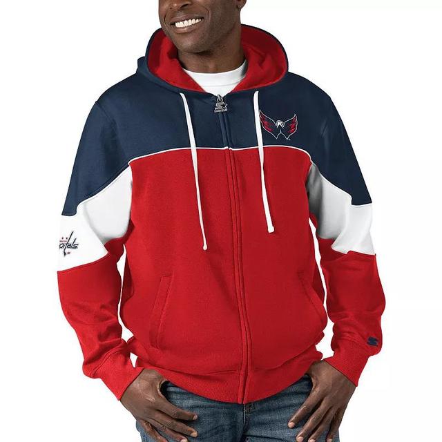 Mens Starter /Navy Washington Capitals Power Forward Full-Zip Hoodie Product Image