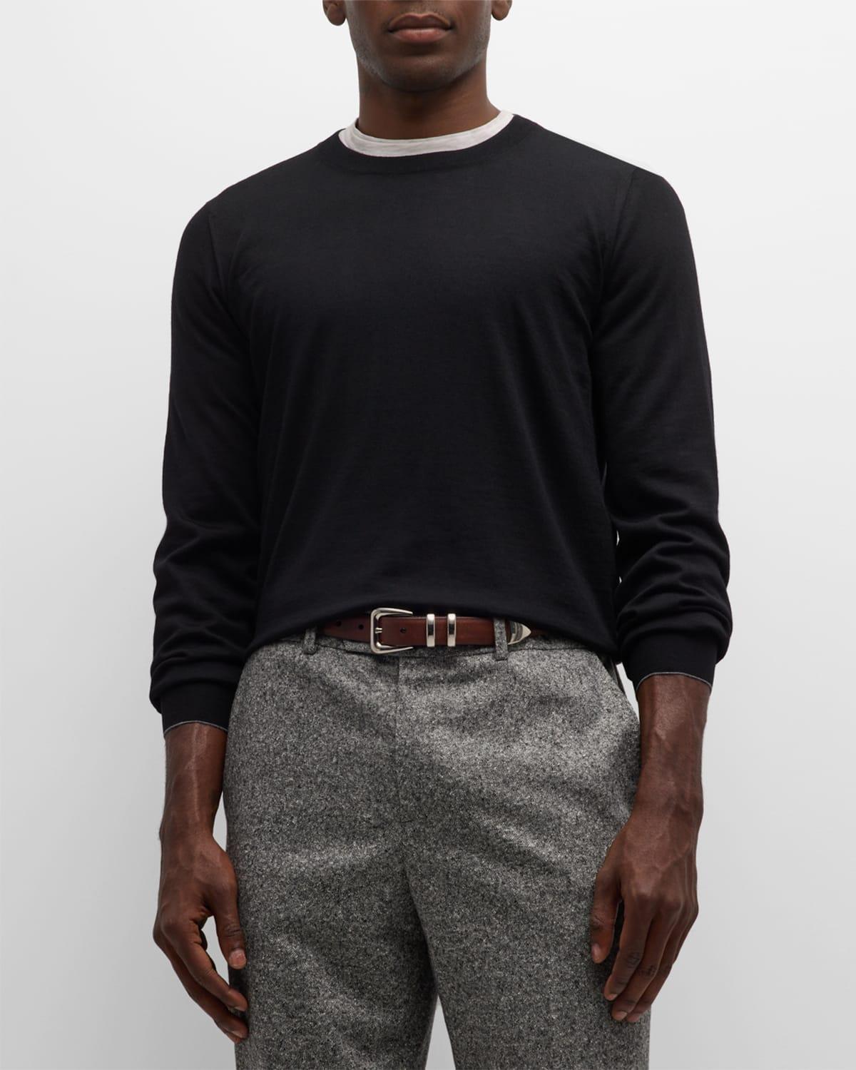 Mens Wool-Cashmere Crewneck Sweater Product Image