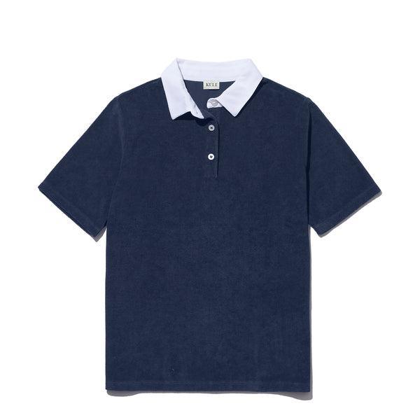 The Women's Terry Polo - Navy Product Image