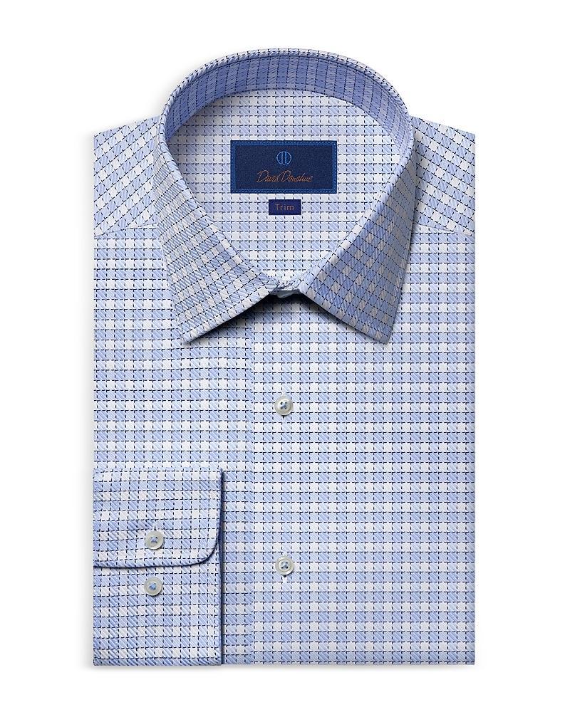 David Donahue Trim Fit Check Cotton Twill Dress Shirt Product Image