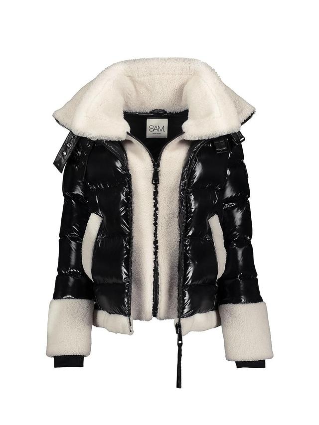 Womens Heidi Shearling Bib Puffer Jacket Product Image