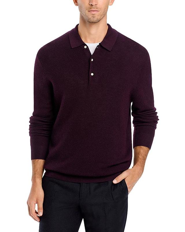 The Mens Store at Bloomingdales Merino Wool Textured Pique Polo Sweater - Exclusive Product Image