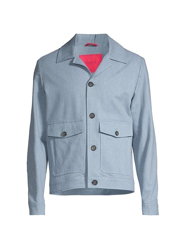 Mens Chambray Cotton Jacket Product Image