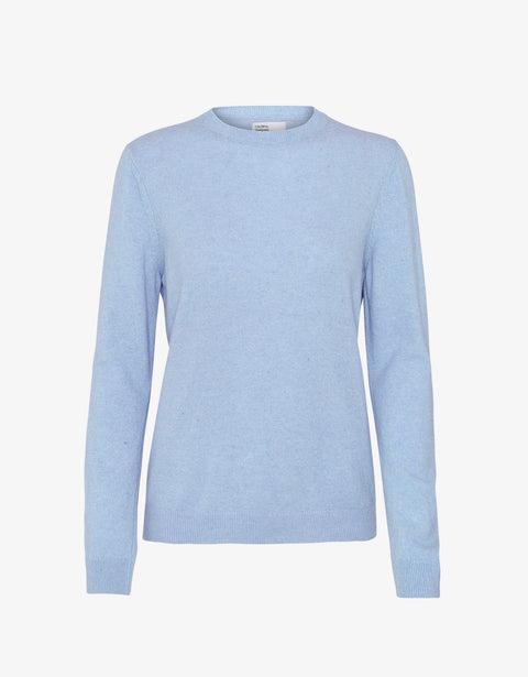 Women Light Merino Wool Crew - Polar Blue Product Image