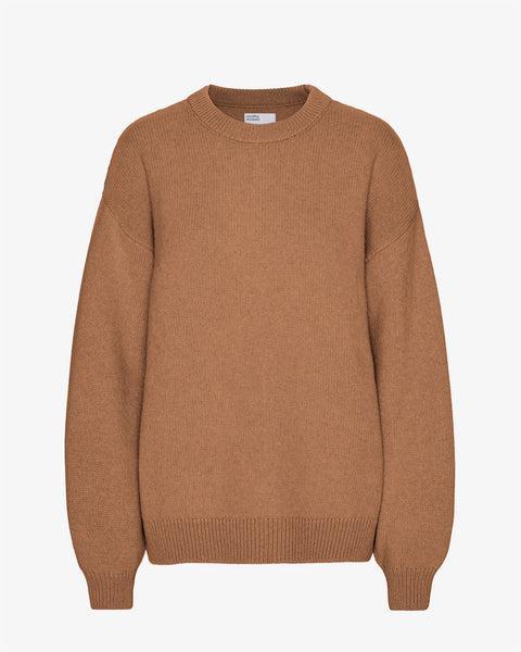 Oversized Merino Wool Crew - Warm Taupe product image