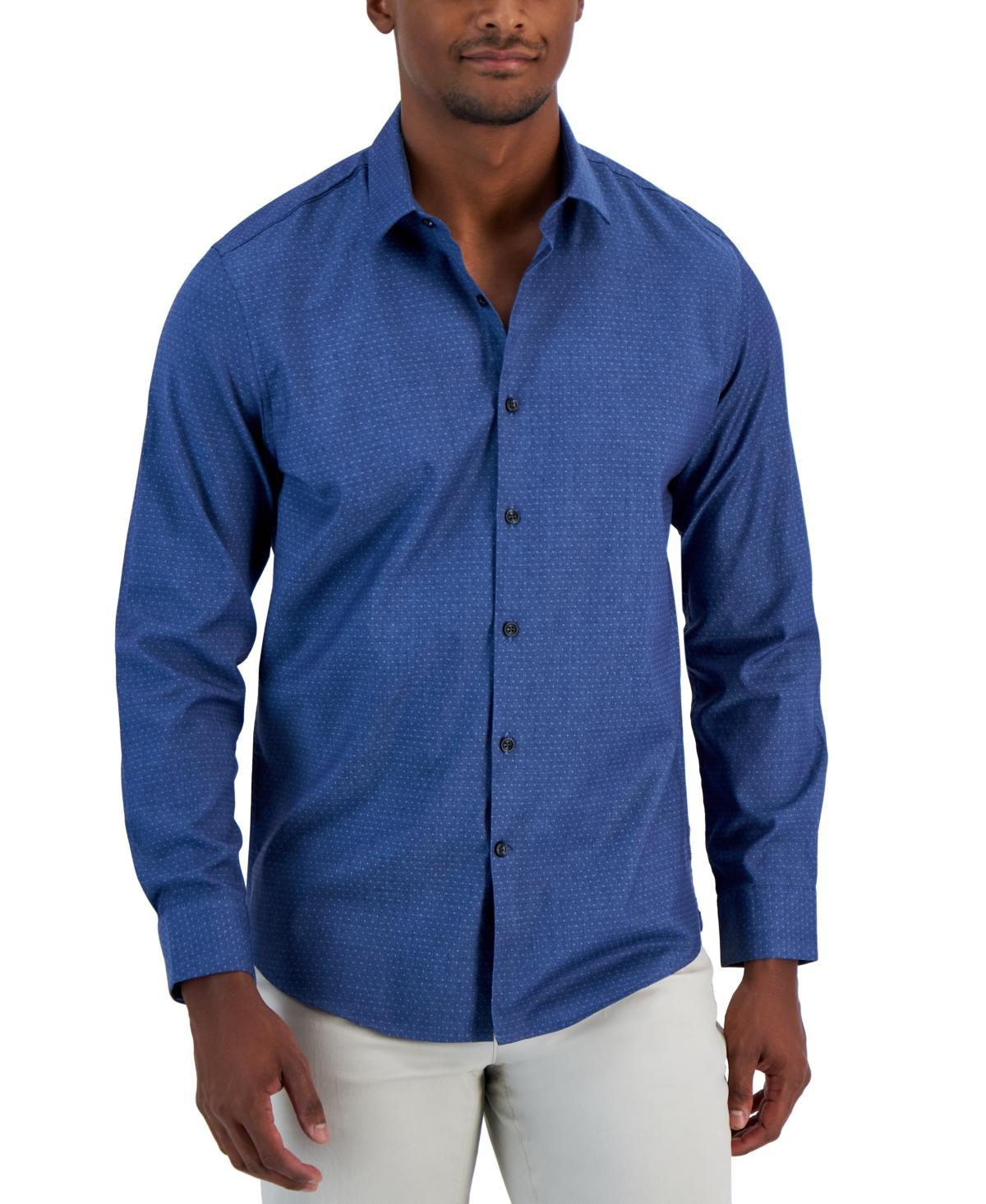 Alfani Mens Modern Classic-Fit Stretch Dot Dobby Button-Down Shirt, Created for Macys Product Image