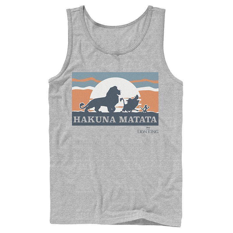 Disneys The Lion King Mens Retro Hakuna Matata Trio Silhouette Tank Top Athletic Grey Product Image