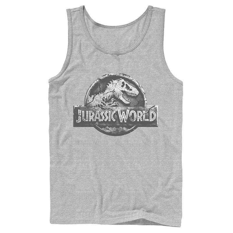 Mens Jurassic World Two Return Stone Logo Tank Top Athletic Grey Product Image