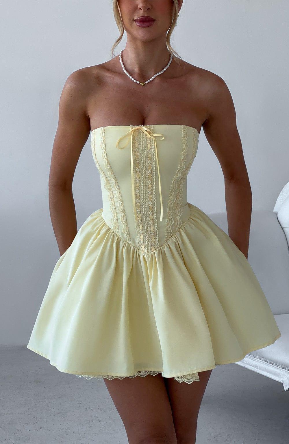 Evie Mini Dress - Lemon Product Image