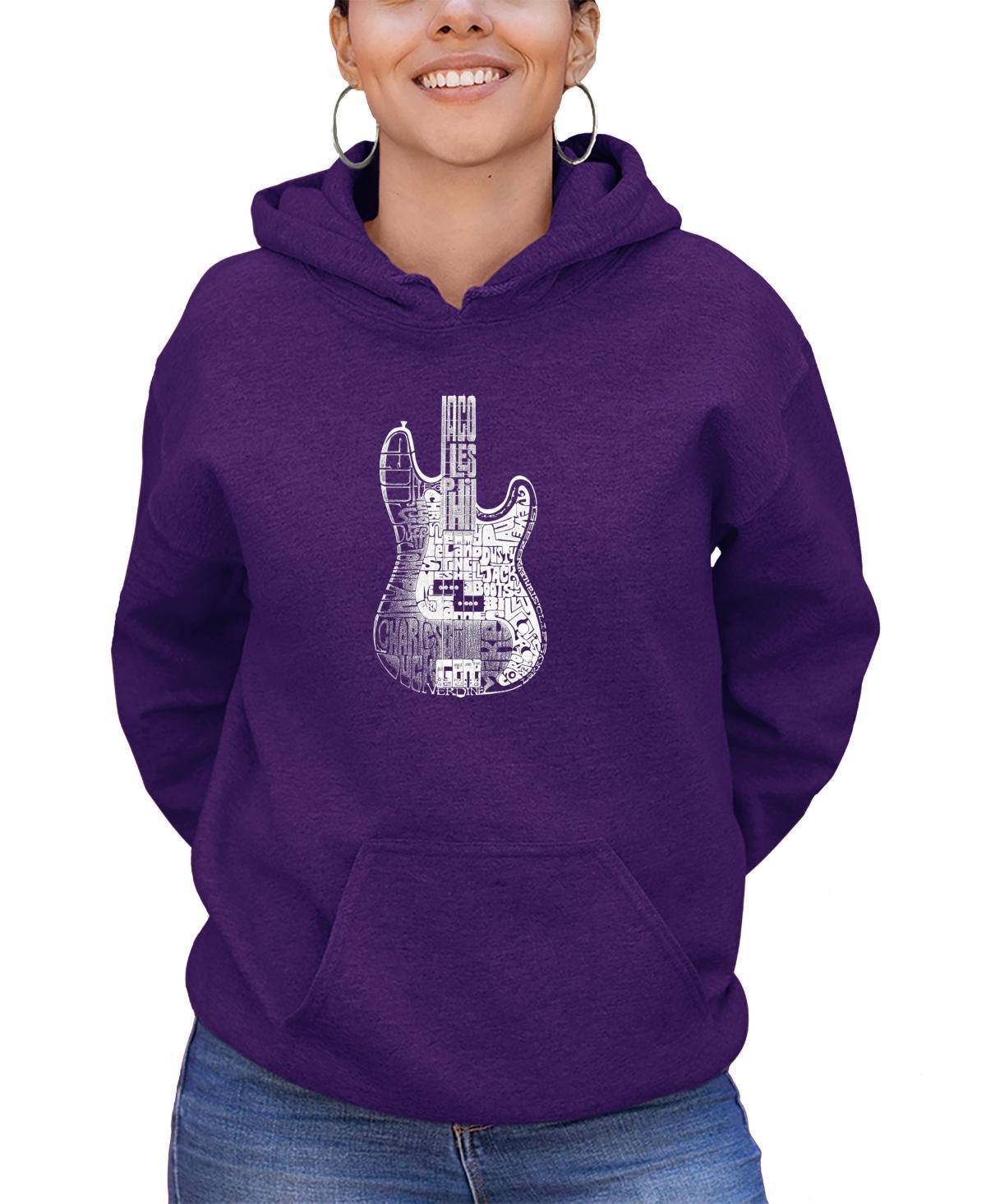 Womens Hooded Word Art Bass Guitar Sweatshirt Top Product Image