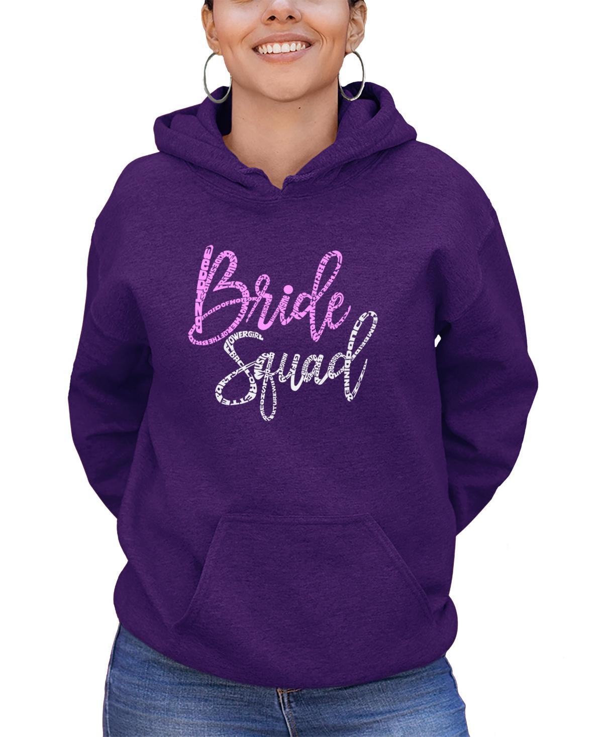 La Pop Art Womens Bride Squad Word Art Hooded Sweatshirt Product Image