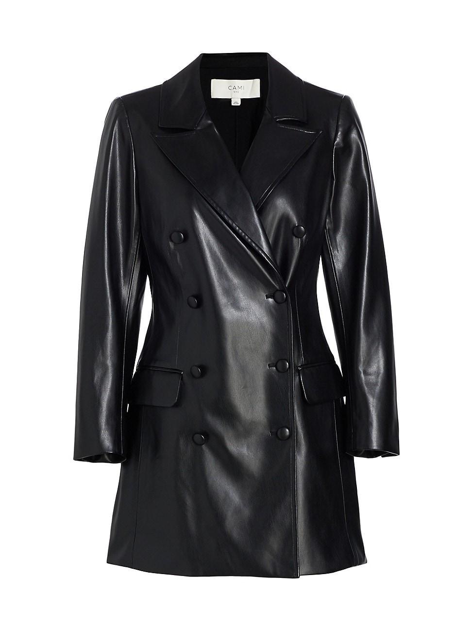 Tamia Faux Leather Blazer Minidress Product Image