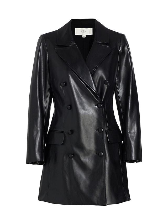 Womens Tamia Faux Leather Blazer Minidress Product Image