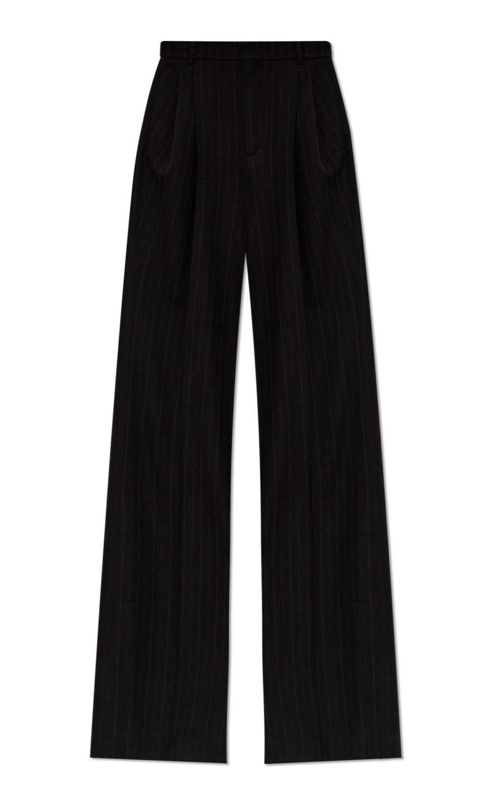 Wide Leg Striped Pants In Black Product Image