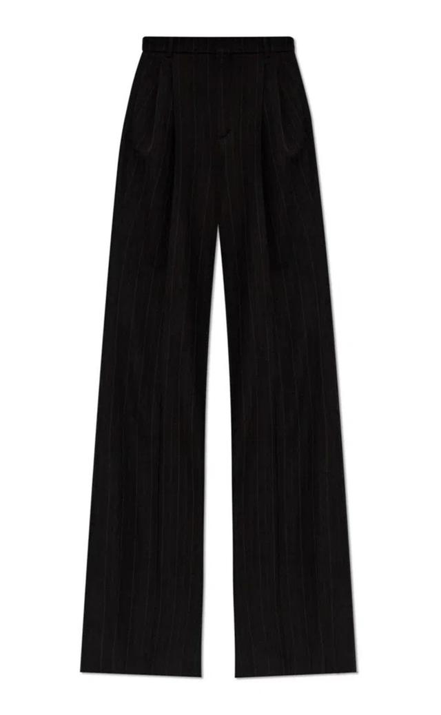 Wide Leg Striped Pants In Black Product Image