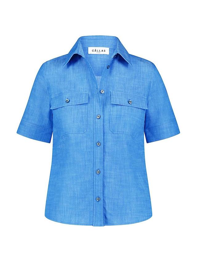 Womens Vesper Stretch Denim Poplin Shirt Product Image