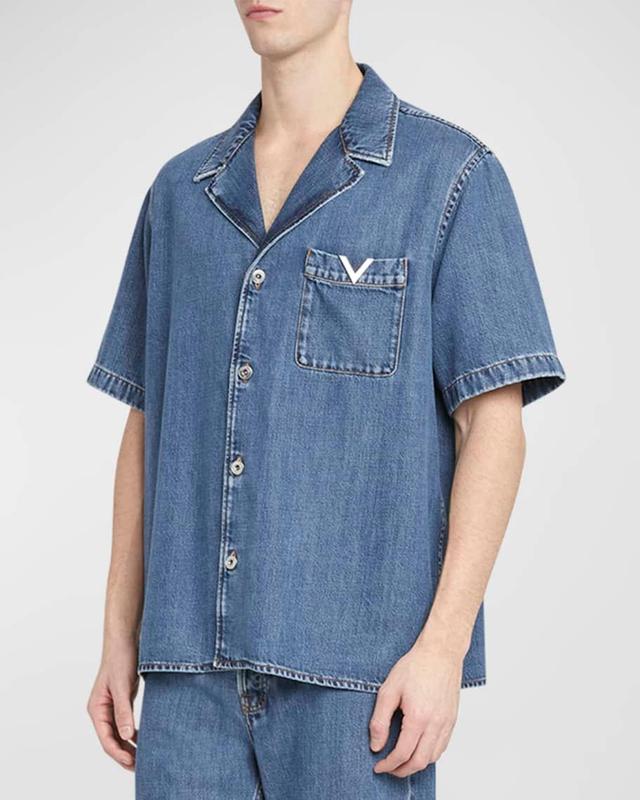 Mens Denim Camp Shirt Product Image