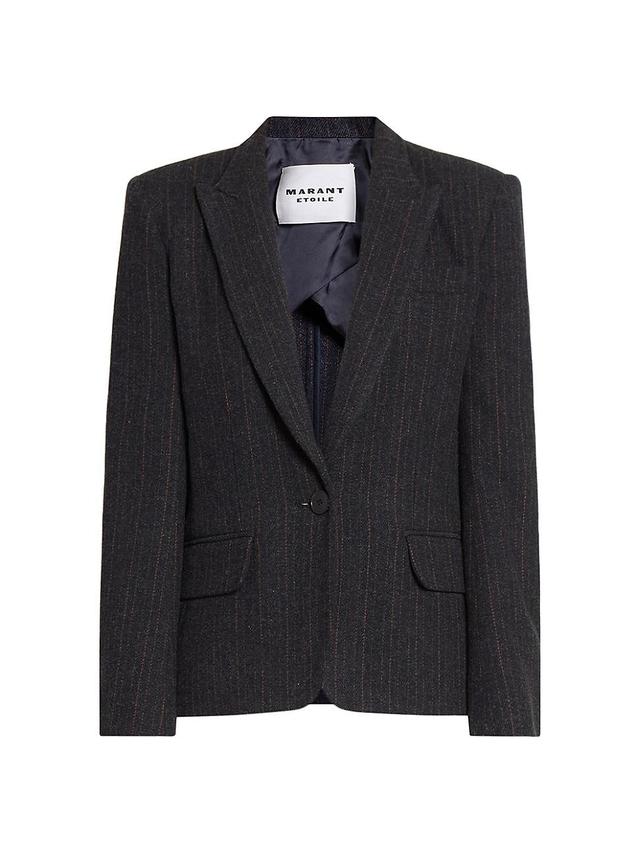 Womens Louison Pinstripe Wool-Blend Blazer Product Image