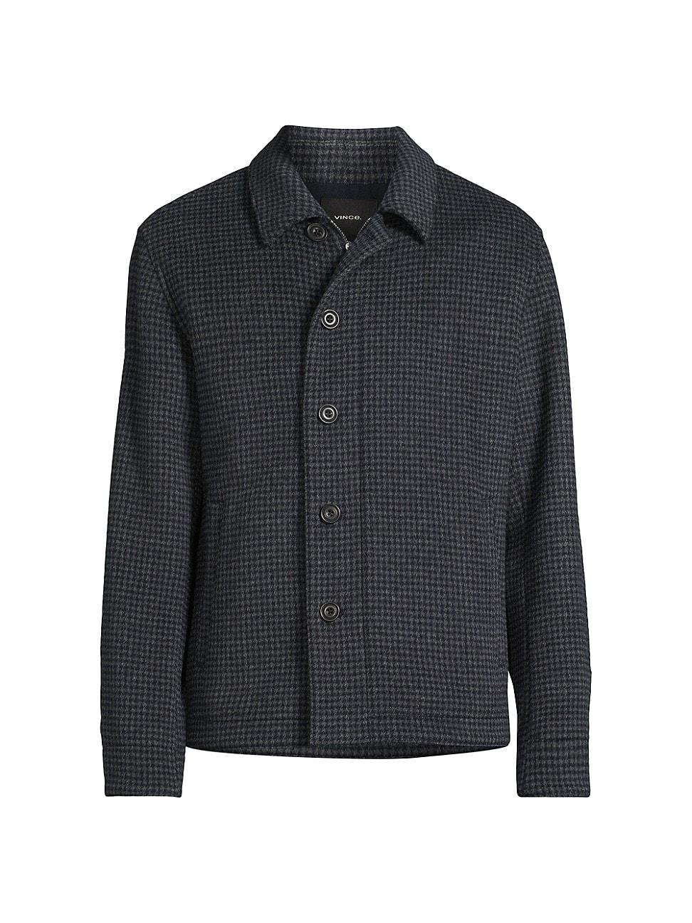 Mens Houndstooth Wool-Blend Knit Jacket Product Image