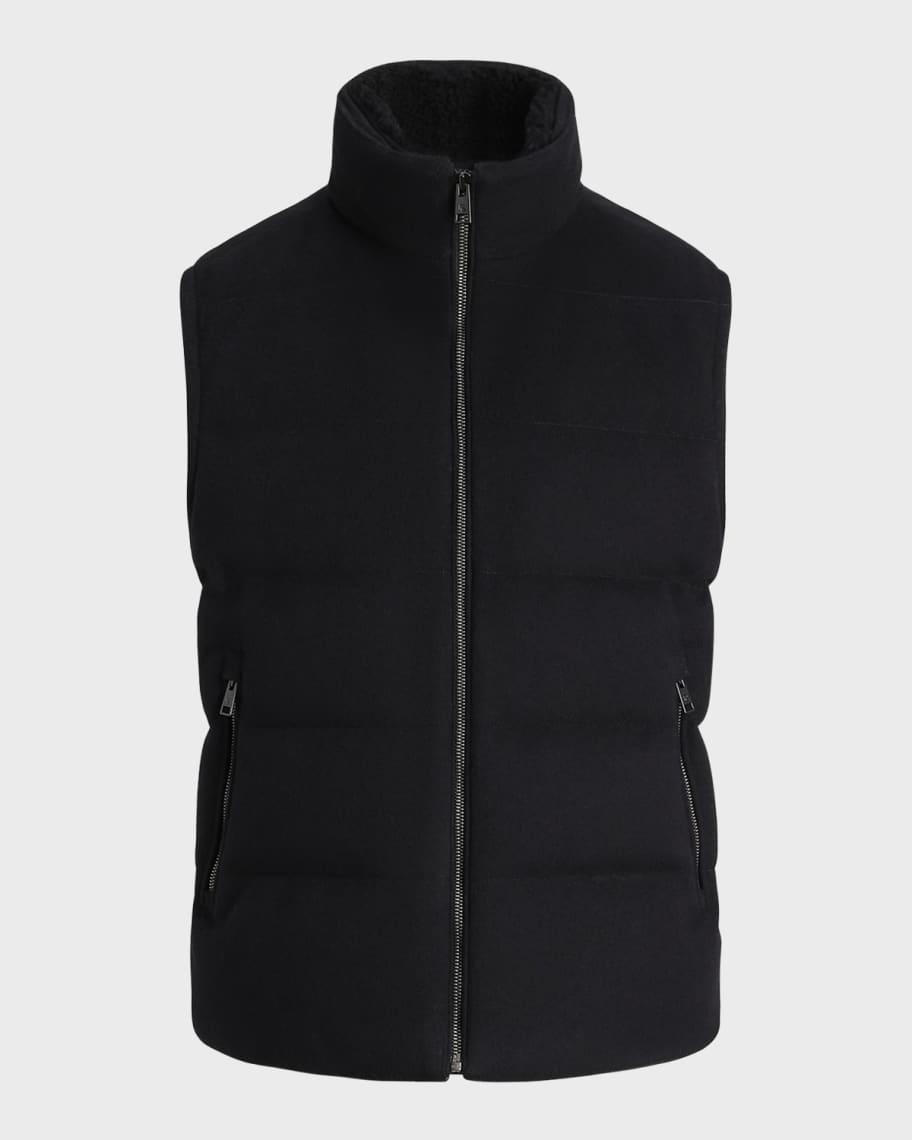 Men's Shearling-Trim Down Vest Product Image