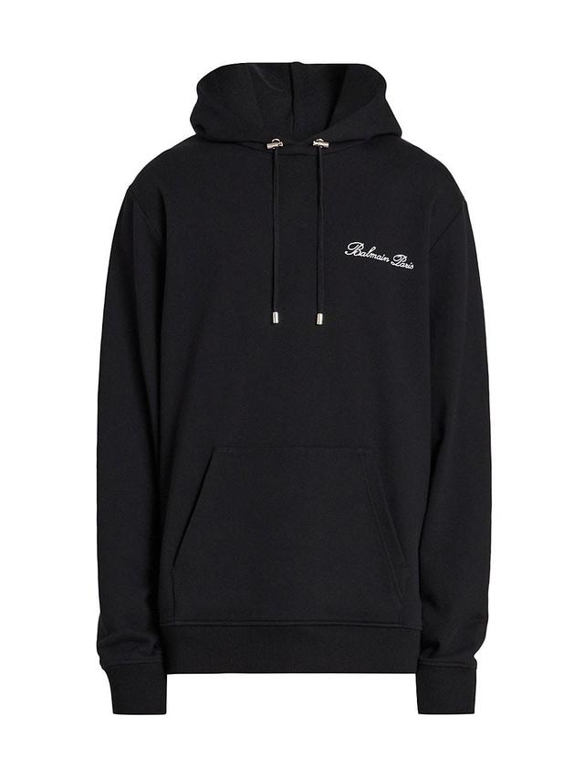 Mens Logo-Embroidered Cotton Hoodie Product Image