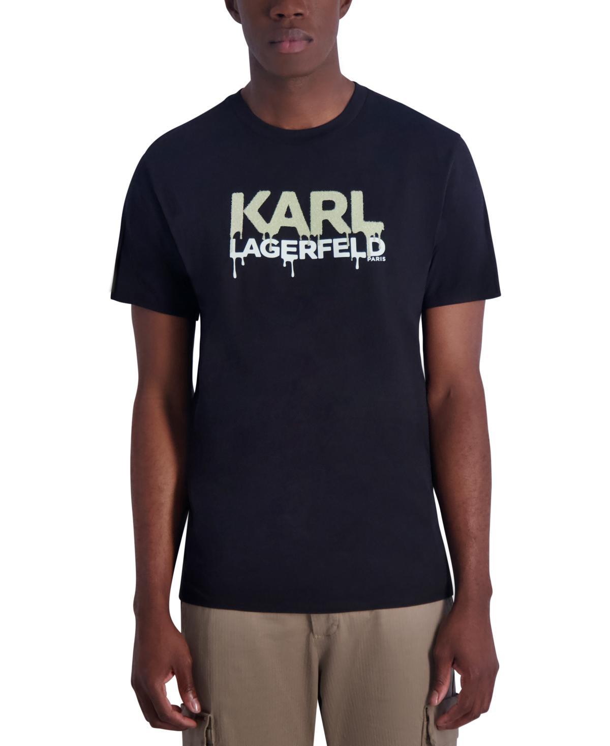 Karl Lagerfeld Paris Mens Drip Logo Graphic T-Shirt Product Image