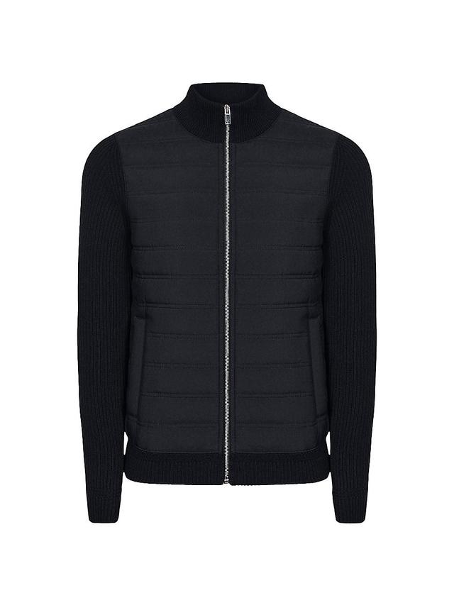 Mens Trainer Cotton-Blend Zip-Up Jacket - Navy - Size XXL Product Image