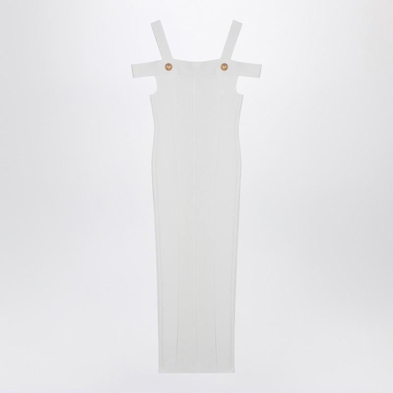 Knit Dress With Double Straps In White Product Image