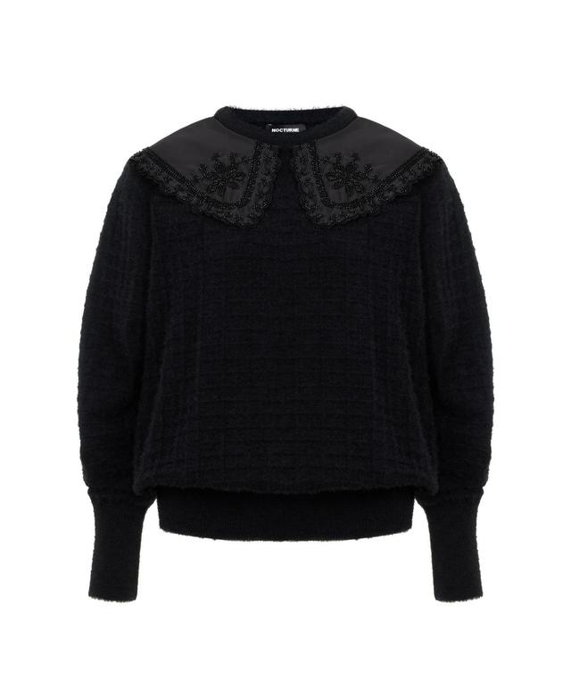 Nocturne Womens Embroidered Sweater Product Image