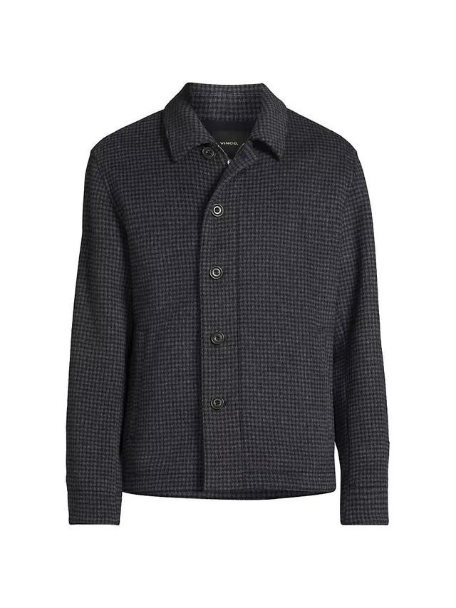 Houndstooth Wool-Blend Knit Jacket Product Image