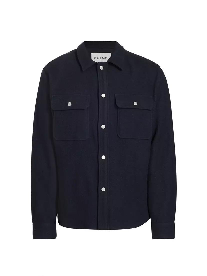 Mens Textured Cotton-Wool Overshirt Product Image