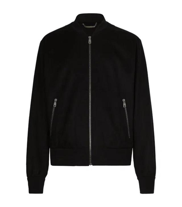 Zip-up Cashmere Bomber Jacket In Navy Product Image