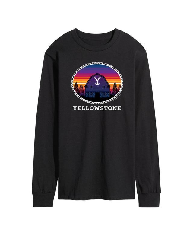 Mens Yellowstone Sunset Barn Long Sleeve T-shirt Product Image