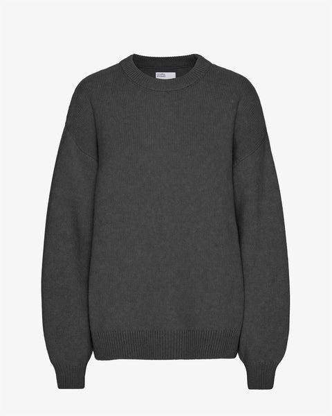 Oversized Merino Wool Crew - Lava Grey Product Image