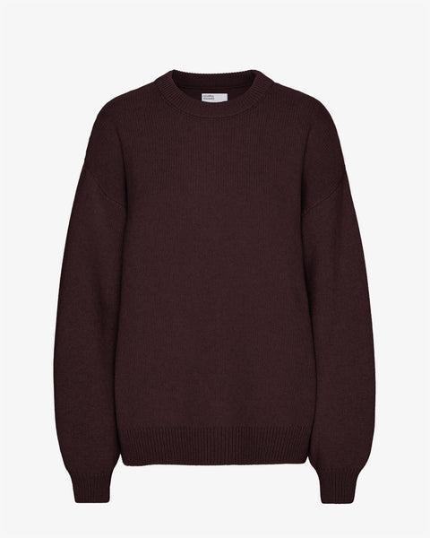 Oversized Merino Wool Crew - Oxblood Red product image