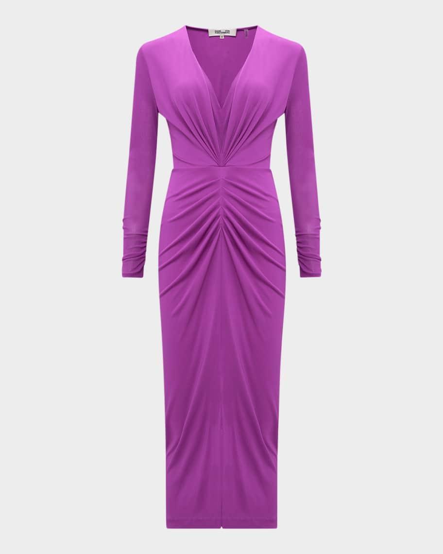 Hades Pleated Bodycon Midi Dress Product Image