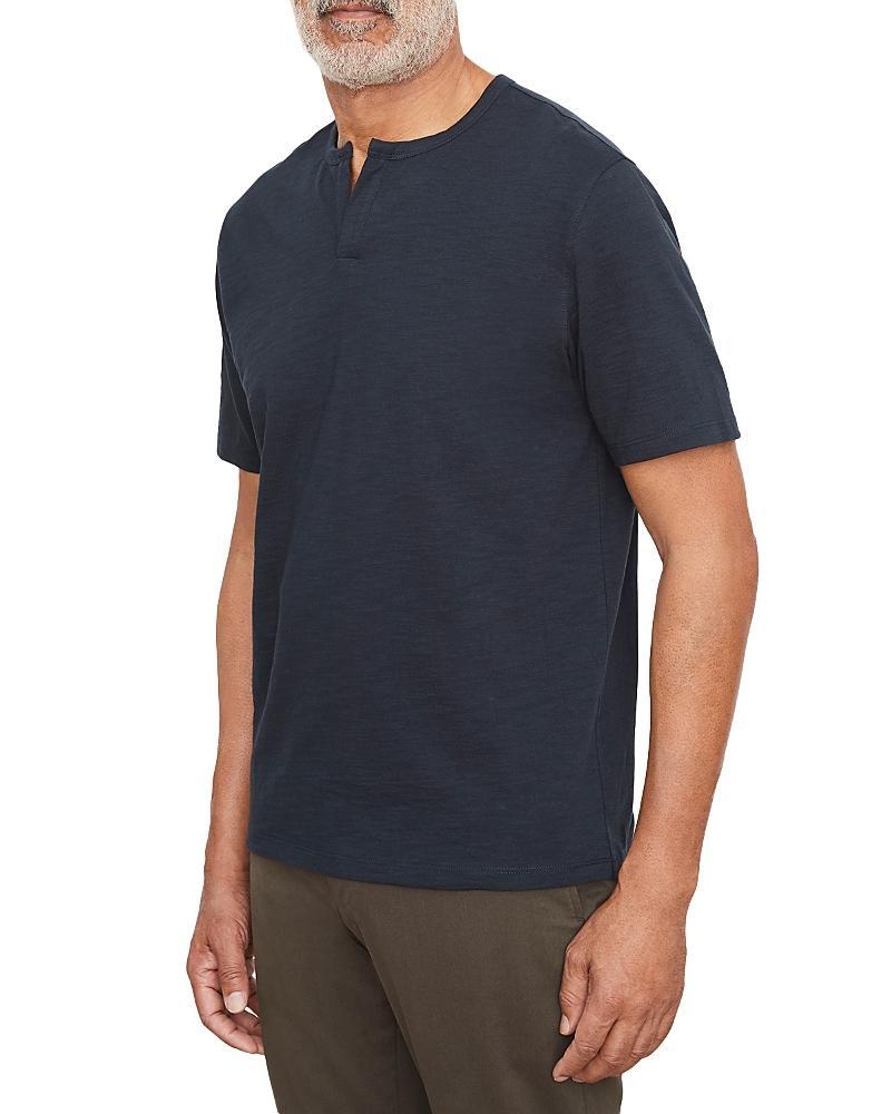 Men's Split-Neck Slub Cotton T-Shirt Product Image