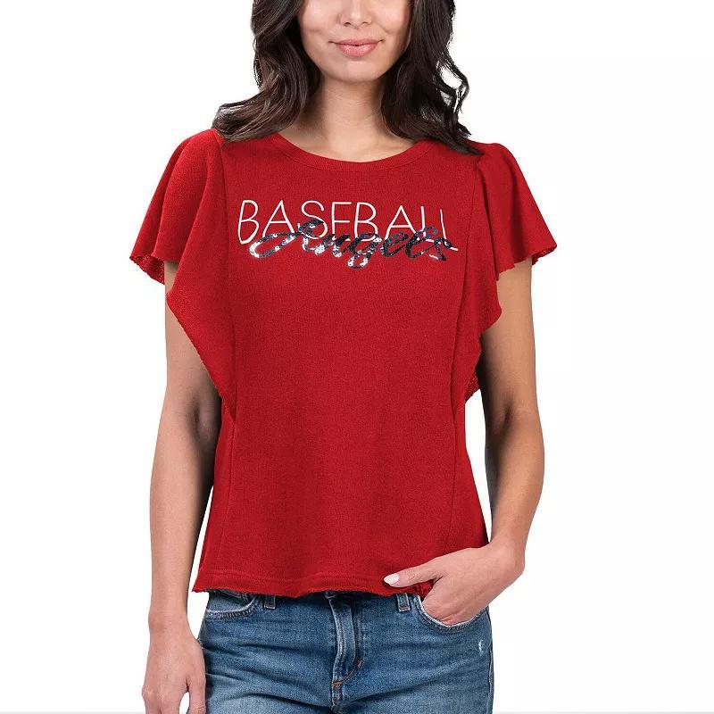 Womens G-iii 4Her by Carl Banks Red Los Angeles Angels Crowd Wave T-shirt Product Image