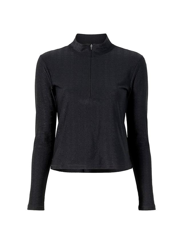 Womens Lacoste X Bandier Jacquard Quarter Zip Sweater Product Image