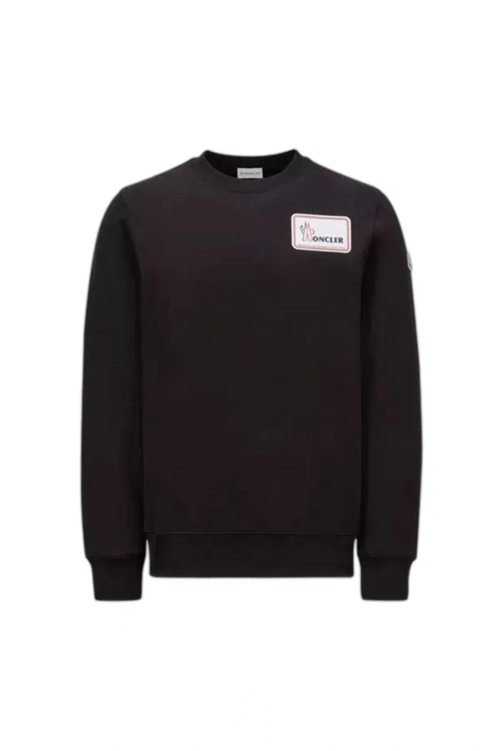 Classic Crewneck Sweatshirt With Logoed Design In Black Product Image