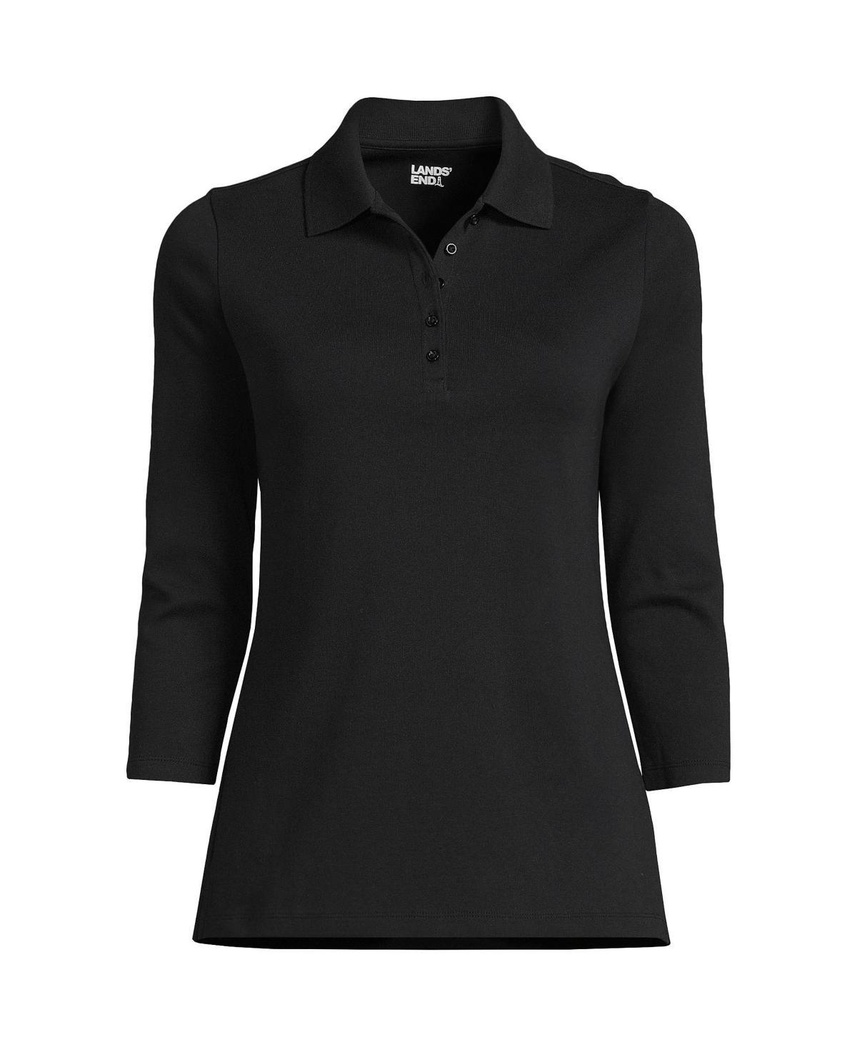 Womens Lands End 3/4-Sleeve Interlock Polo Product Image