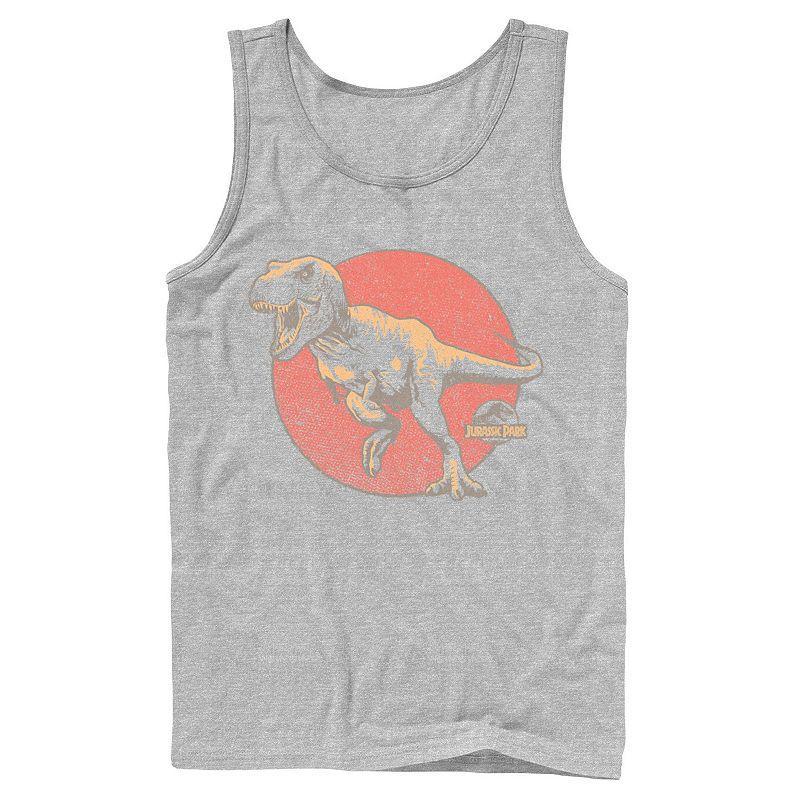 Mens Jurassic Park T-Rex Portrait Tank Top Athletic Grey Product Image